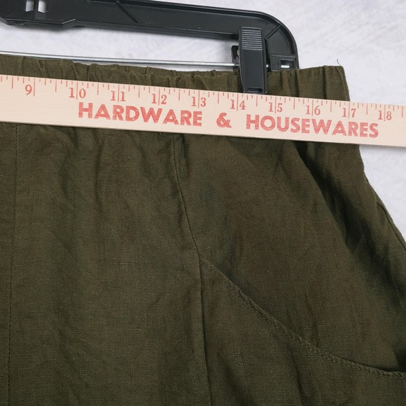 Quince Linen Pants Womens Large Martini Olive Tapered Ankle Pull On Casual - Picture 6 of 16